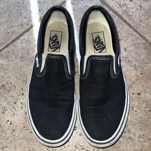 Vans Asher Black Canvas Slip On Unisex Shoes
